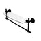 Allied Brass Retro Wave Collection 18 Inch Glass Vanity Shelf with Integrated Towel Bar RW-33TB-18-BKM