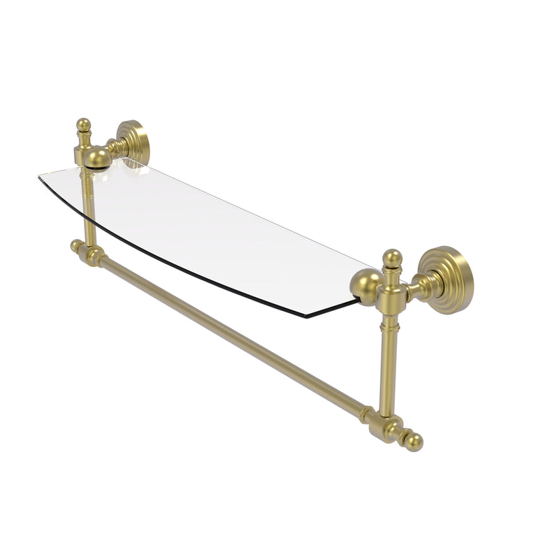 Allied Brass Retro Wave Collection 18 Inch Glass Vanity Shelf with Integrated Towel Bar RW-33TB-18-SBR