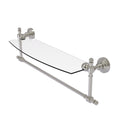 Allied Brass Retro Wave Collection 18 Inch Glass Vanity Shelf with Integrated Towel Bar RW-33TB-18-SN