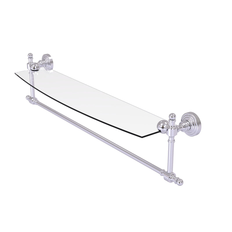 Allied Brass Retro Wave Collection 24 Inch Glass Vanity Shelf with Integrated Towel Bar RW-33TB-24-SCH