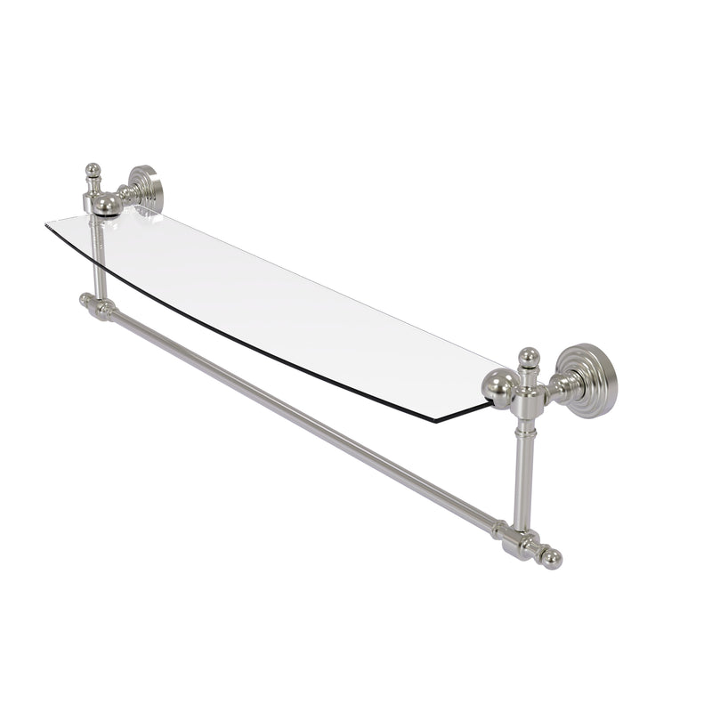 Allied Brass Retro Wave Collection 24 Inch Glass Vanity Shelf with Integrated Towel Bar RW-33TB-24-SN