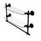 Allied Brass Retro Wave Collection 18 Inch Two Tiered Glass Shelf with Integrated Towel Bar RW-34TB-18-BKM