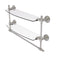 Allied Brass Retro Wave Collection 18 Inch Two Tiered Glass Shelf with Integrated Towel Bar RW-34TB-18-SN