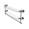 Allied Brass Retro Wave Collection 24 Inch Two Tiered Glass Shelf with Integrated Towel Bar RW-34TB-24-ABR