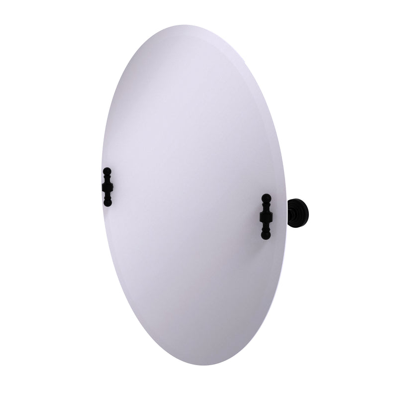 Allied Brass Frameless Oval Tilt Mirror with Beveled Edge RW-91-BKM