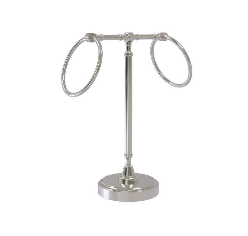 Allied Brass Vanity Top 2 Towel Ring Guest Towel Holder RWM-3-SN