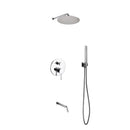 KubeBath Aqua Rondo Shower Set with 12" Rain Shower Handheld and Tub Filler R-WR12TFHH3V