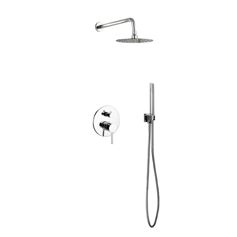 KubeBath Aqua Rondo Shower Set with 8" Rain Shower and Handheld R-WR8HH2V