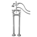 Cambridge Plumbing Freestanding H-Frame Supply Lines Faucet & Hand Held Shower Combo CR