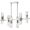 Dainolite 12 Light Horizontal Chandelier Polished Chrome Finish with Clear Fluted Glass SAM-4012HC-PC