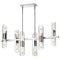 Dainolite 12 Light Horizontal Chandelier Polished Chrome Finish with Clear Fluted Glass SAM-4012HC-PC