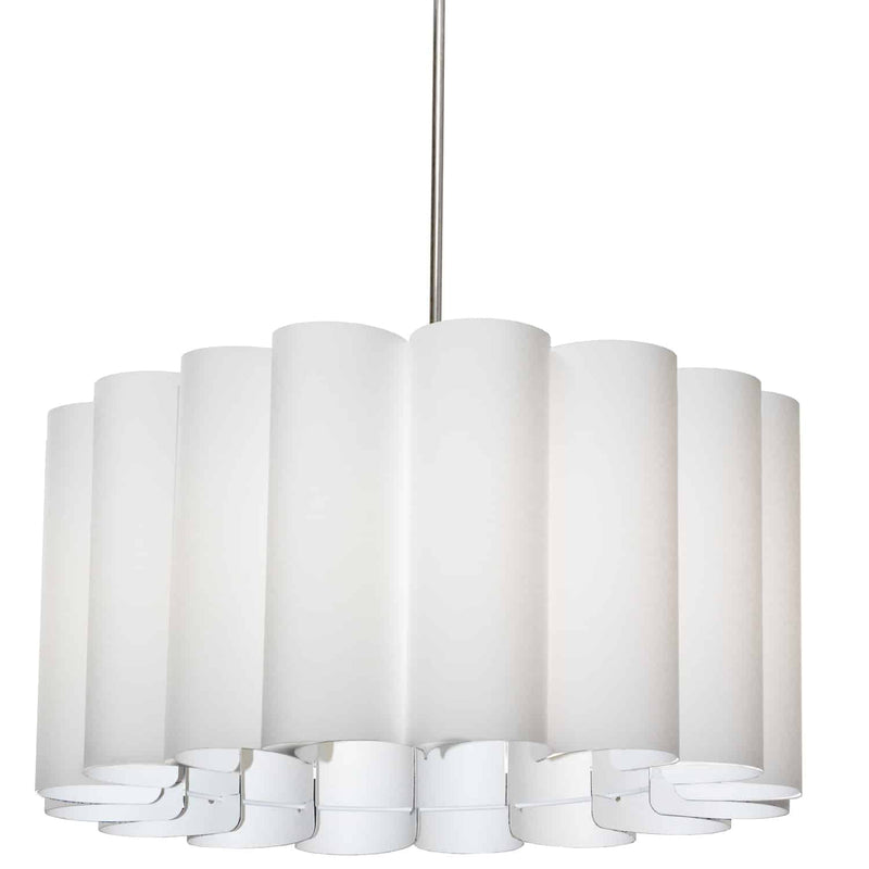 Dainolite 4 Light Sandra Pendant Jtone White Polished Chrome	 SAN244-PC-790