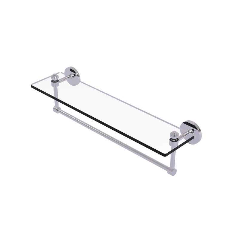 Allied Brass Southbeach Collection 22 Inch Glass Vanity Shelf with Integrated Towel Bar SB-1TB-22-PC