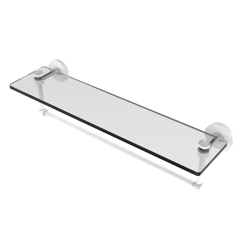 Allied Brass Southbeach Collection 22 Inch Glass Vanity Shelf with Integrated Towel Bar SB-1TB-22-WHM