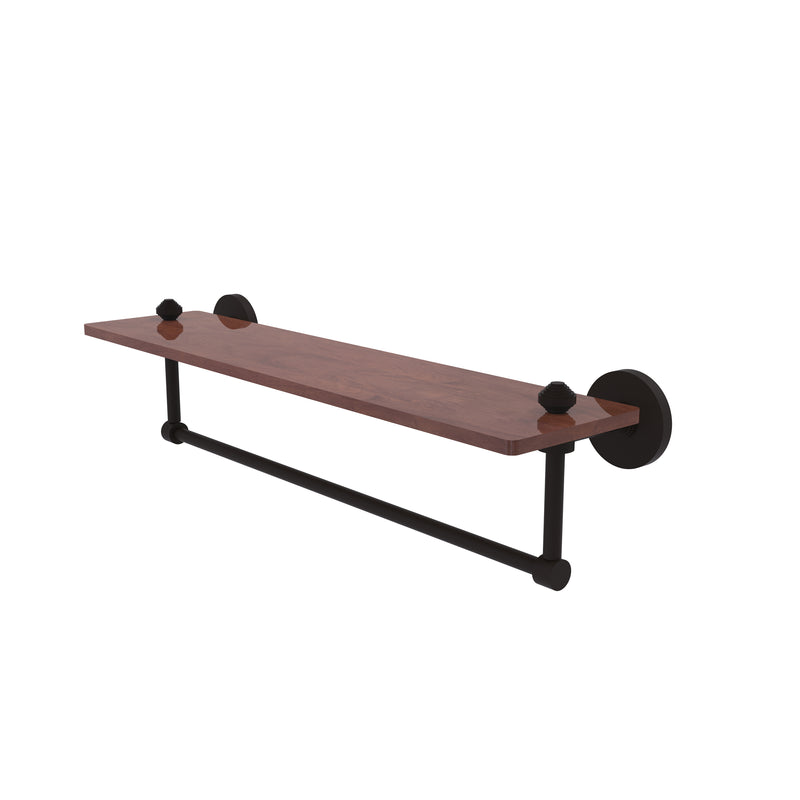 Allied Brass South Beach Collection 22 Inch Solid IPE Ironwood Shelf with Integrated Towel Bar SB-1TB-22-IRW-ORB