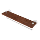 Allied Brass South Beach Collection 22 Inch Solid IPE Ironwood Shelf with Integrated Towel Bar SB-1TB-22-IRW-WHM