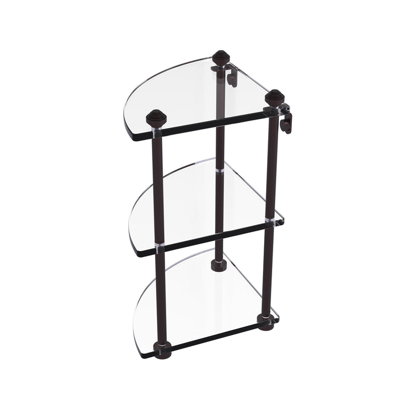 Allied Brass Southbeach Collection Three Tier Corner Glass Shelf SB-6-ABZ