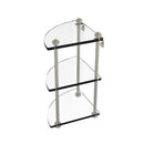 Allied Brass Southbeach Collection Three Tier Corner Glass Shelf SB-6-PNI