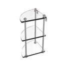 Allied Brass Southbeach Collection Three Tier Corner Glass Shelf SB-6-SN