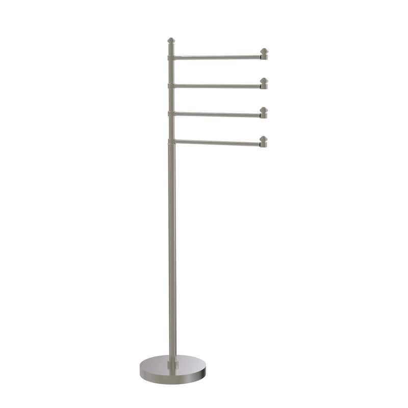 Allied Brass Southbeach Collection Free Standing 4 Pivoting Swing Arm Towel Stand SB-84-SN