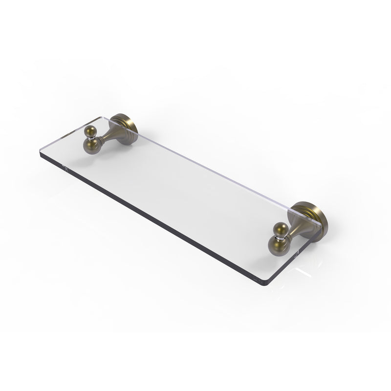 Allied Brass Sag Harbor Collection 16 Inch Glass Vanity Shelf with Beveled Edges SG-1-16-ABR