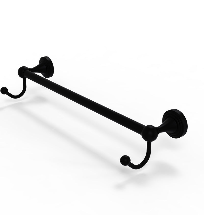 Allied Brass Sag Harbor Collection 24 Inch Towel Bar with Integrated Hooks SG-41-24-HK-BKM