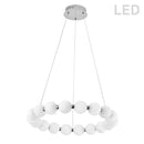 Dainolite 24W Chandelier Polished Chrome Finish with White Acrylic SHE-2432LEDC-PC