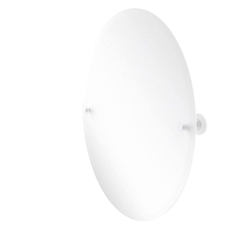 Allied Brass Shadwell Collection Frameless Oval Tilt Mirror with Beveled Edge SL-91-WHM