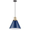 Dainolite 1 Light Incandescent Pendant Cobalt Blue with Aged Brass Accent SNS-141P-CB-AGB