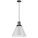 Dainolite 1 Light Incandescent Pendant Matte White with Matte Black Accent SNS-141P-MW-MB