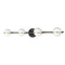 Dainolite 4 Light Halogen Vanity Matte Black / Aged Brass with White Opal Glass SOF-324W-MB-AGB