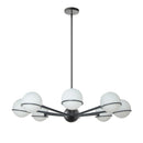 Dainolite 8 Light Halogen Chandelier Matte Black with White Opal Glass SOF-388C-MB