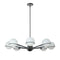 Dainolite 8 Light Halogen Chandelier Matte Black with White Opal Glass SOF-388C-MB