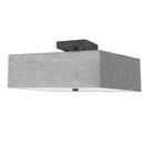 Dainolite 3 Light Incandescent Semi-Flush Matte Black with Gray Shade SRN-143SF-MB-GRY