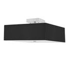 Dainolite 3 Light Incandescent Semi-Flush Satin Chrome with Black Shade SRN-143SF-SC-BK