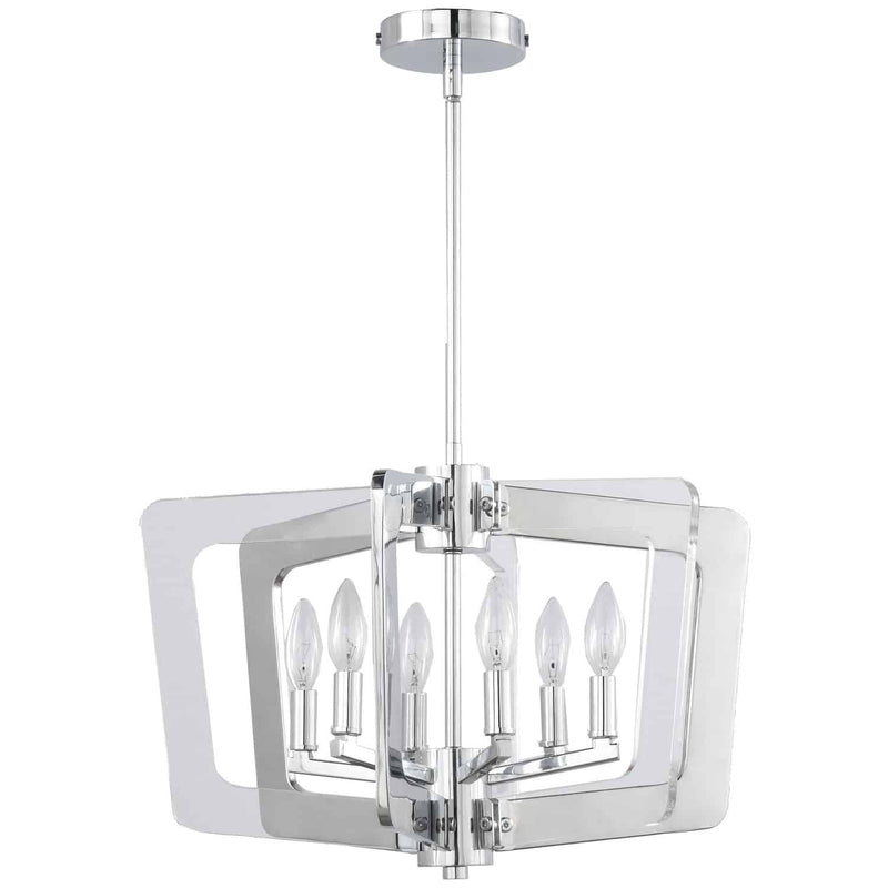 Dainolite 6 Light Chandelier Polished Chrome Finish SWR-206C-PC