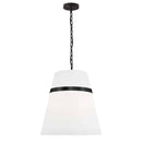 Dainolite 3 Light Incandescent Pendant Matte Black with White Shade SYM-183P-MB-WH