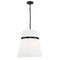 Dainolite 3 Light Incandescent Pendant Matte Black with White Shade SYM-183P-MB-WH