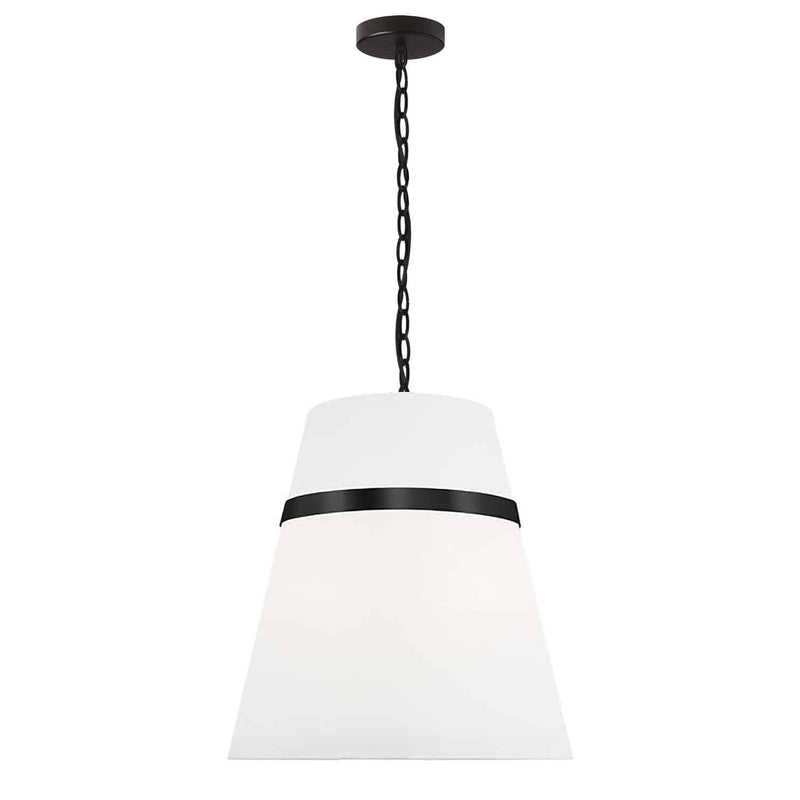 Dainolite 3 Light Incandescent Pendant Matte Black with White Shade SYM-183P-MB-WH