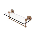 Allied Brass Tango Collection 16 Inch Glass Vanity Shelf with Integrated Towel Bar TA-1TB-16-BBR