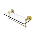 Allied Brass Tango Collection 16 Inch Glass Vanity Shelf with Integrated Towel Bar TA-1TB-16-PB