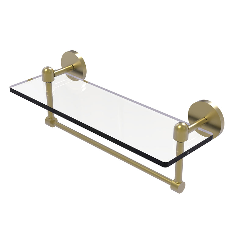 Allied Brass Tango Collection 16 Inch Glass Vanity Shelf with Integrated Towel Bar TA-1TB-16-SBR