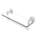 Allied Brass Tango Collection 16 Inch Glass Vanity Shelf with Integrated Towel Bar TA-1TB-16-WHM