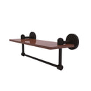 Allied Brass Tango Collection 16 Inch Solid IPE Ironwood Shelf with Integrated Towel Bar TA-1TB-16-IRW-ORB