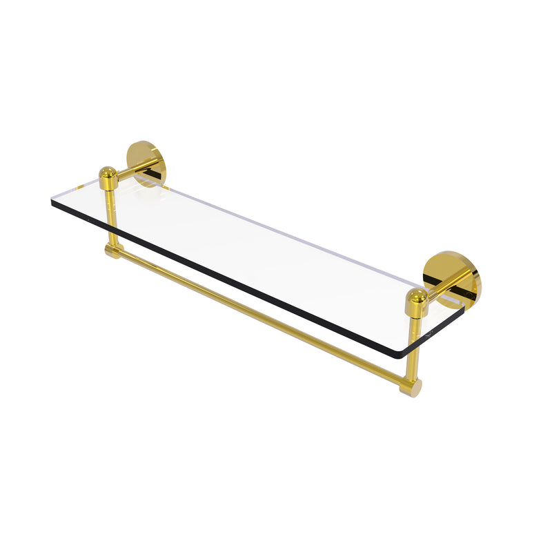 Allied Brass Tango Collection 22 Inch Glass Vanity Shelf with Integrated Towel Bar TA-1TB-22-PB