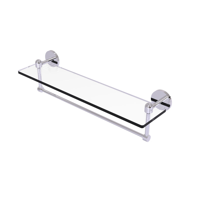 Allied Brass Tango Collection 22 Inch Glass Vanity Shelf with Integrated Towel Bar TA-1TB-22-PC