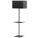 Dainolite 1 Light Incan Sq. Base Floor W/Shelf Bk W/Bk Shade TAB-S491F-BK