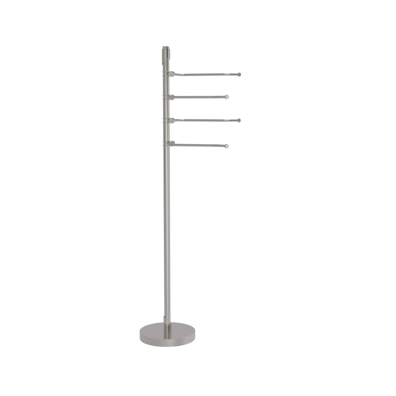 Allied Brass Floor Standing 49 Inch 4 Pivoting Swing Arm Towel Holder TR-84-SN