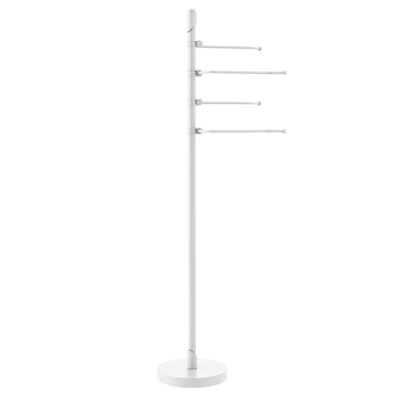 Allied Brass Floor Standing 49 Inch 4 Pivoting Swing Arm Towel Holder TR-84-WHM