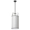 Dainolite 4 Light Pendant Drum Shade Black and White with White Fabric Diffuser TRA-124P-BK-WH